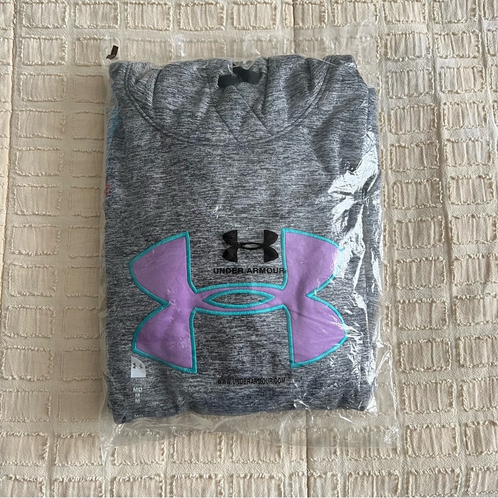Under Armour Gray Hoodie with Purple Logo